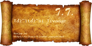 Töltési Tivadar névjegykártya